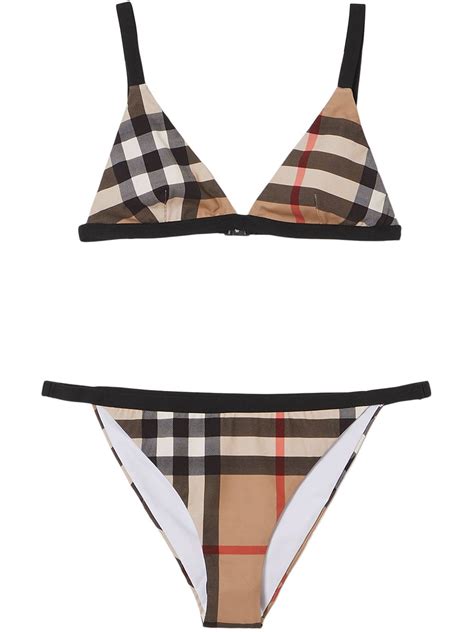 burberry classic check bikini set|Check Swimsuit in Sand .